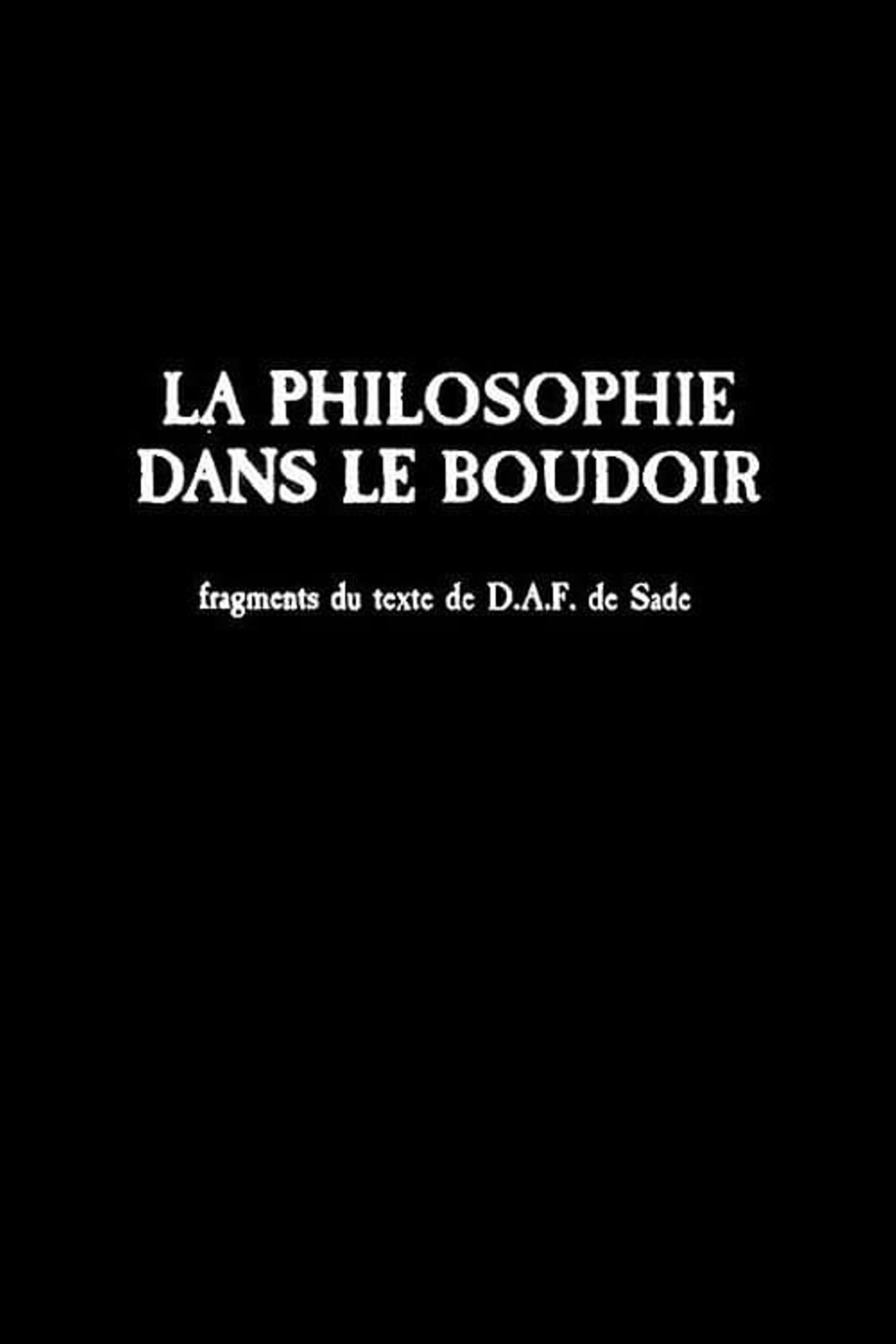 La philosophie dans le boudoir