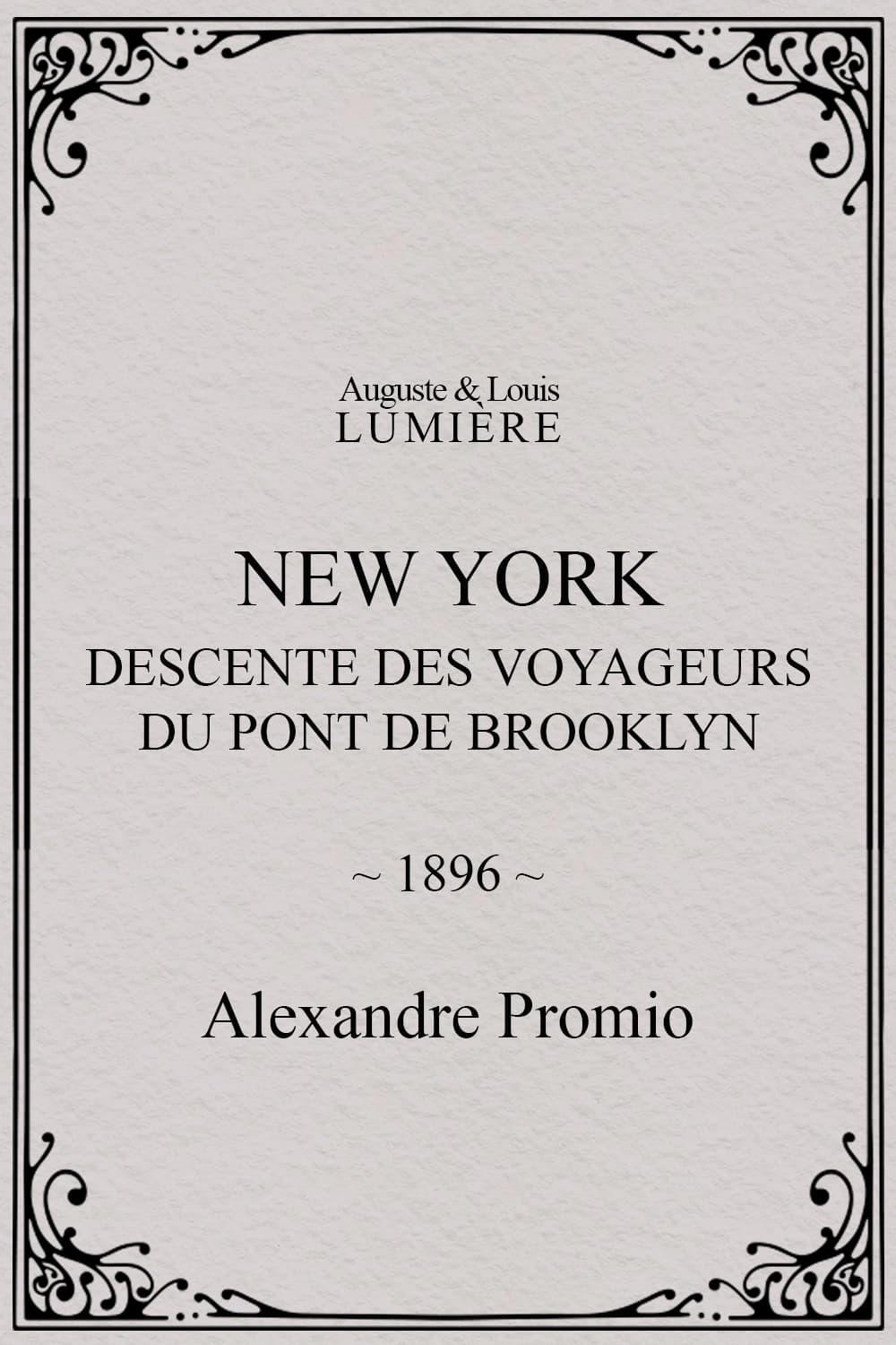 New York, descente des voyageurs du pont de Brooklyn